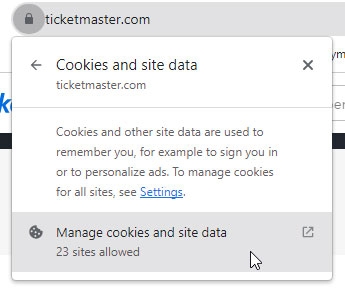 Ticketmaster-Cookies löschen - Ticketmaster-Fehlercode 0011
