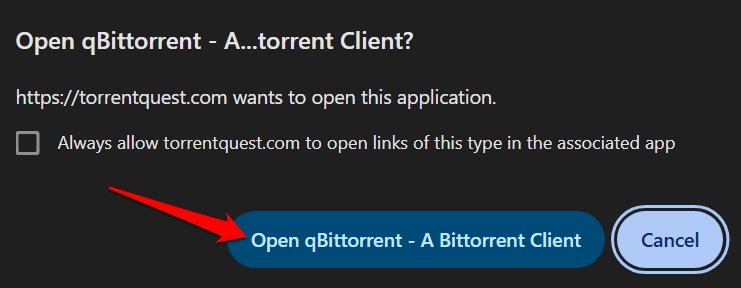 lancia il file torrent nel client torrent