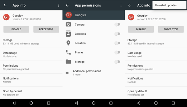 Desinstalar Atualizações do Google Plus