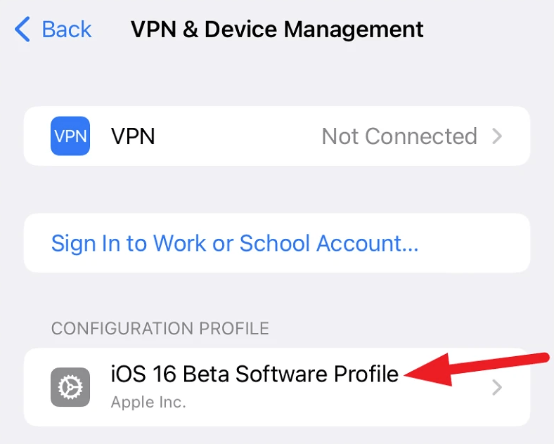 eliminar perfil beta de ios 16 iphone