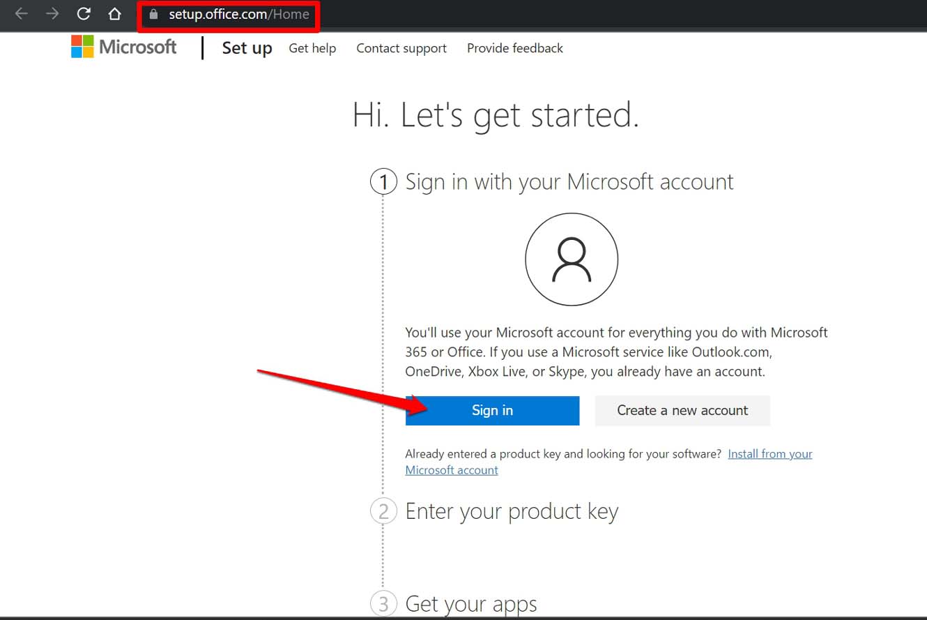 instalar cualquier aplicación de microsoft usando una clave de producto existente