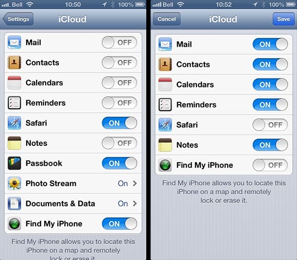 Comptes App Store et partage de documents iCloud
