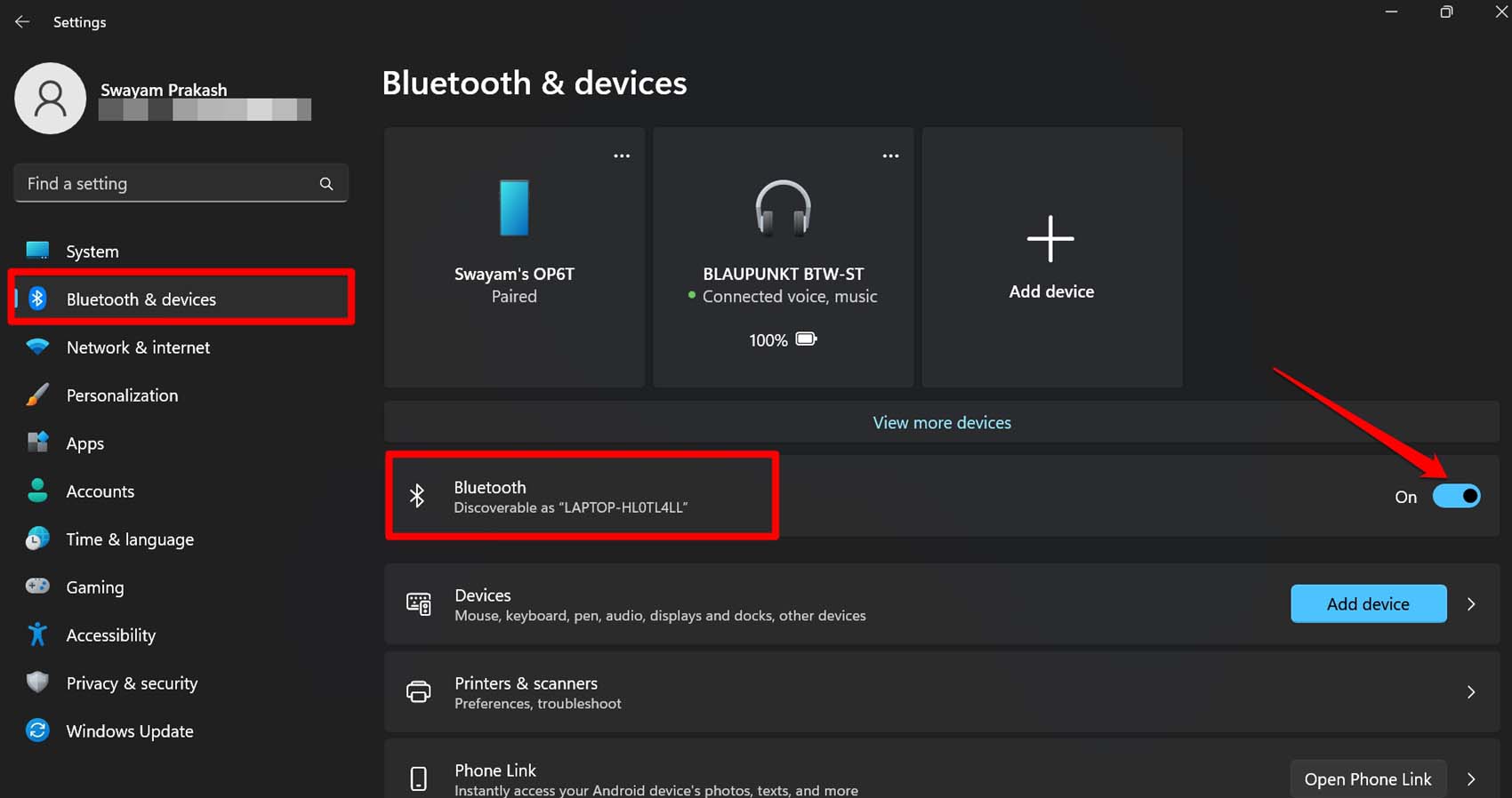 Windows OSでBluetoothを無効にして再度有効にする