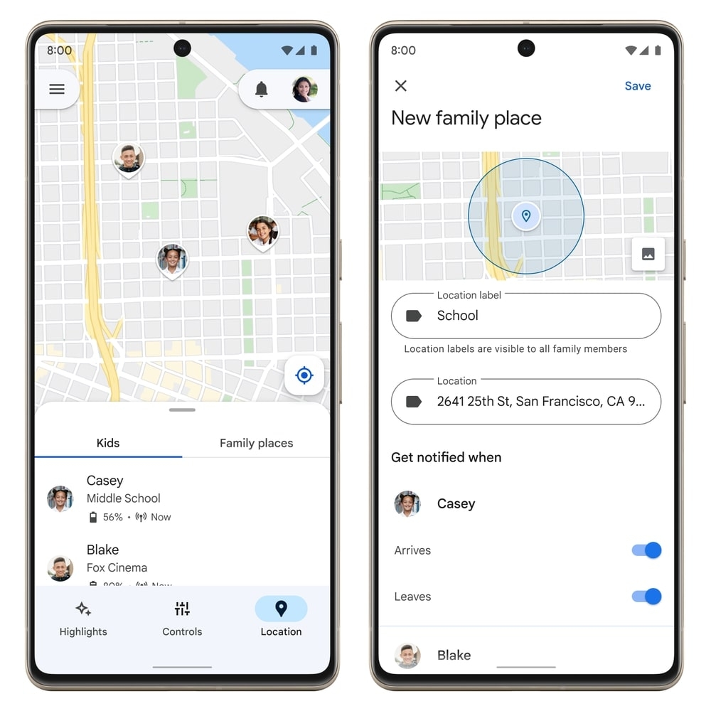 Google Family Link - Applications de suivi de téléphone avec suivi GPS