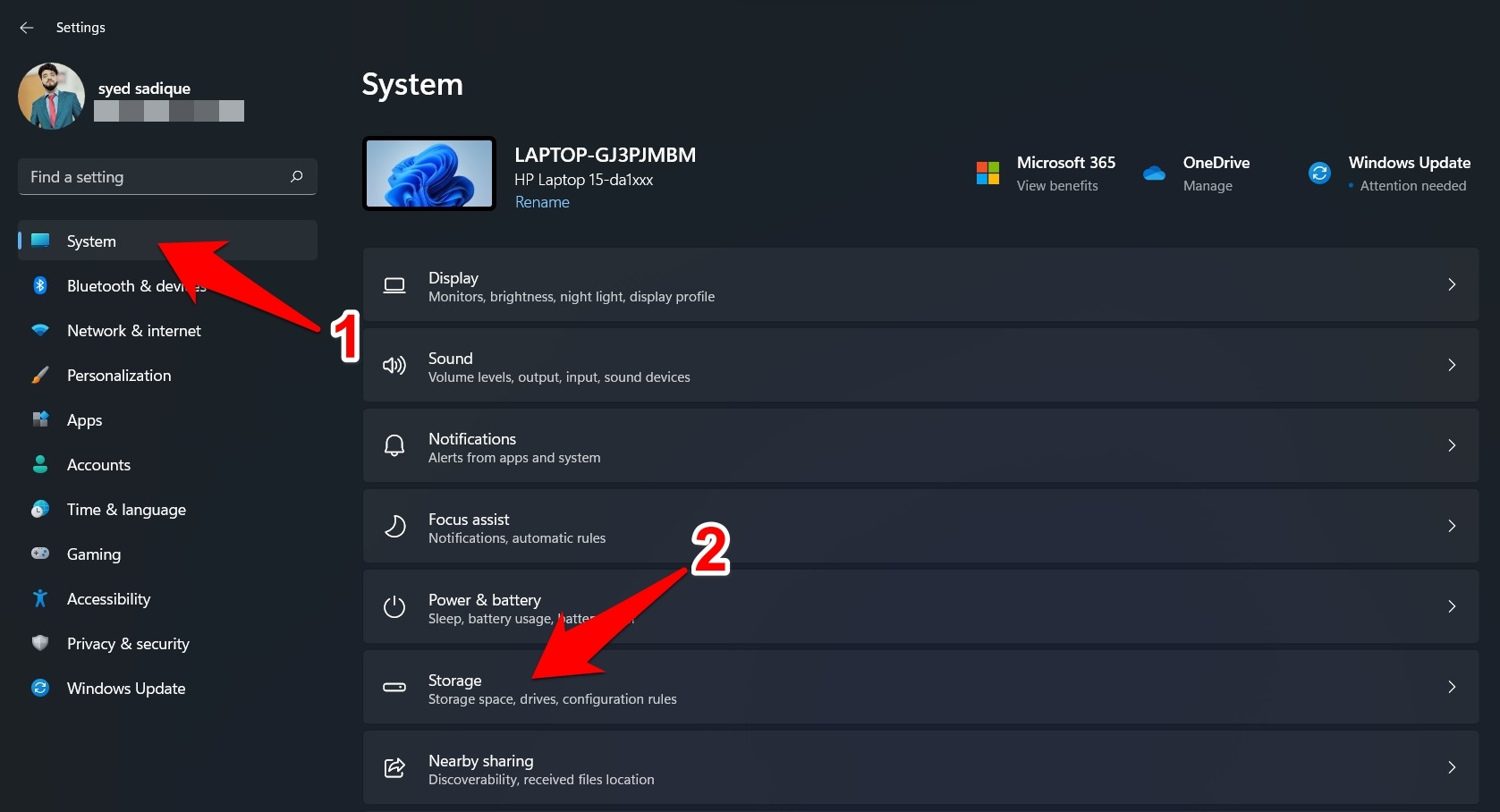 menu sistema windows 11