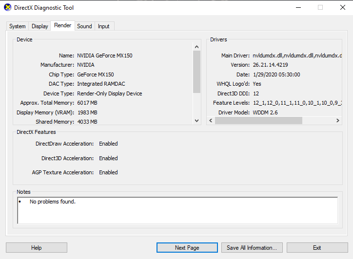 Vérifier les détails de la carte graphique dans Windows