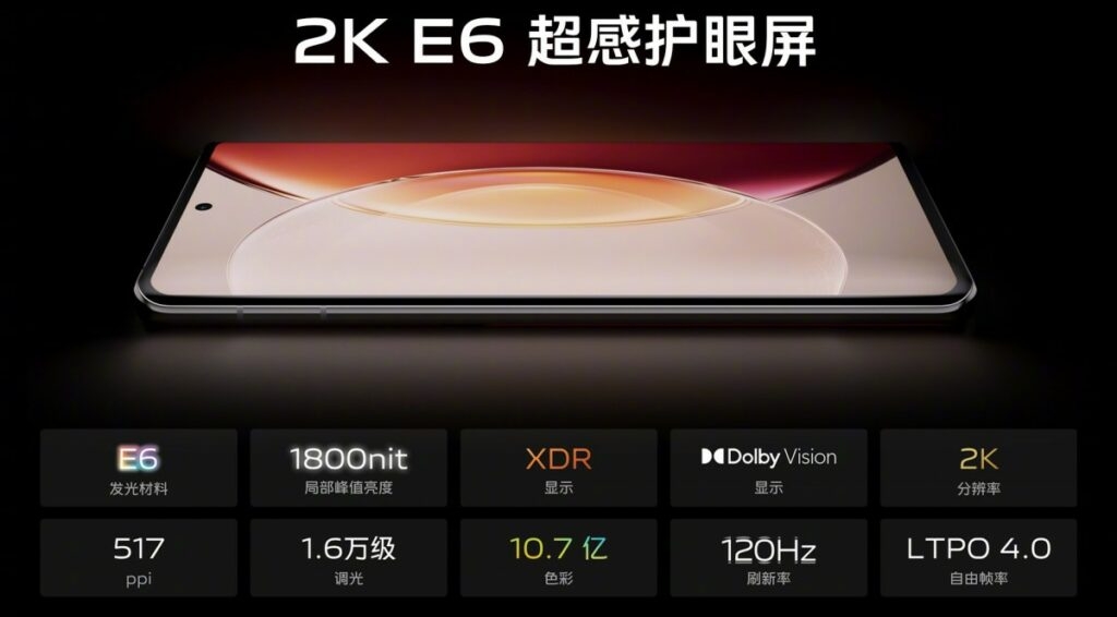 Specifiche del display Vivo X90 Pro+ 5G.