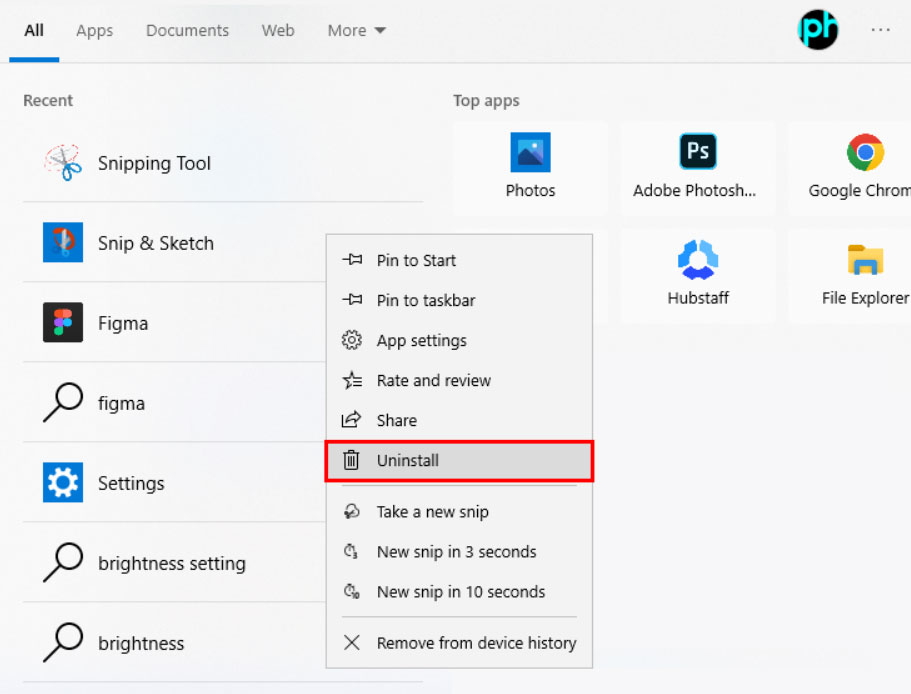 Reinstalla lo Strumento di cattura - Windows+Shift+S non funziona