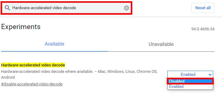 Disabilita l'Accelerazione Hardware - Problemi di schermata del Chromebook