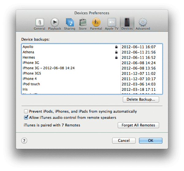 Identifizierung von iOS-Gerätesicherungen