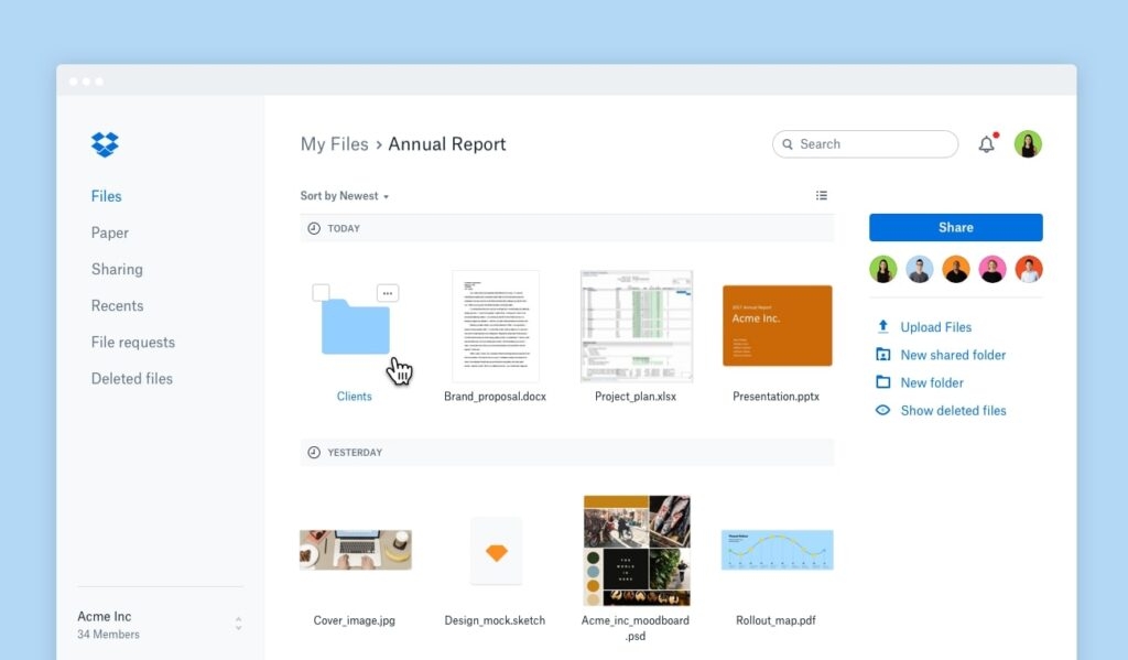 Dropbox - Migliori alternative ad Anonfiles