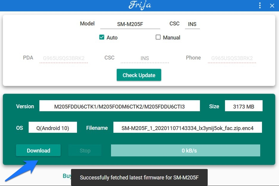 Scarica l'ultimo firmware