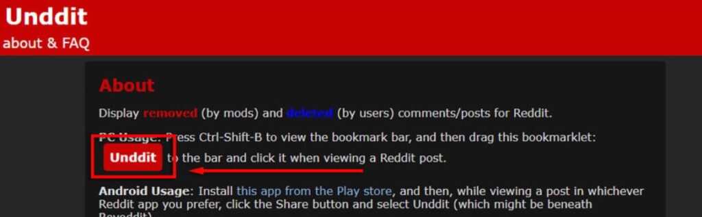 Unddit - Ver Postagens Excluídas do Reddit