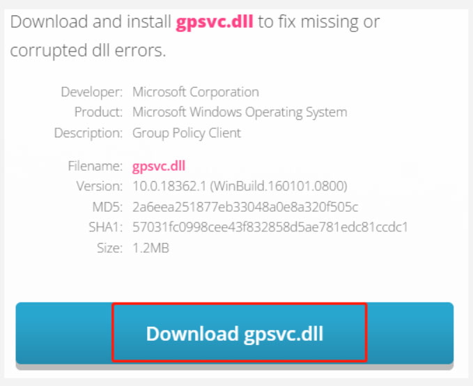 Actualizar el archivo GPSVC