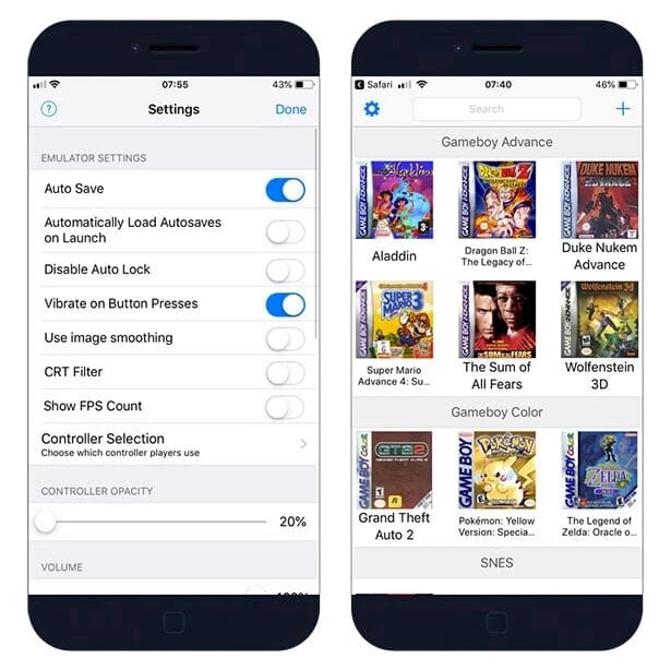 Provenance Einstellungen - Provenance Emulator auf iOS