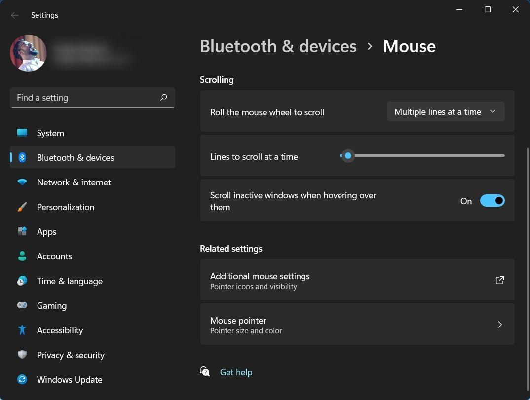 Configurações do Mouse Windows 11