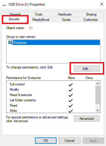 Remove Write Protection