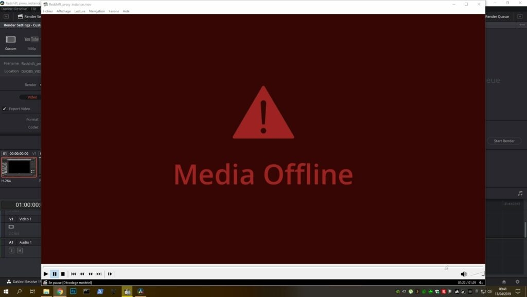 DaVinci Resolve Media Offline
