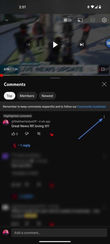 YouTubeコメントを編集