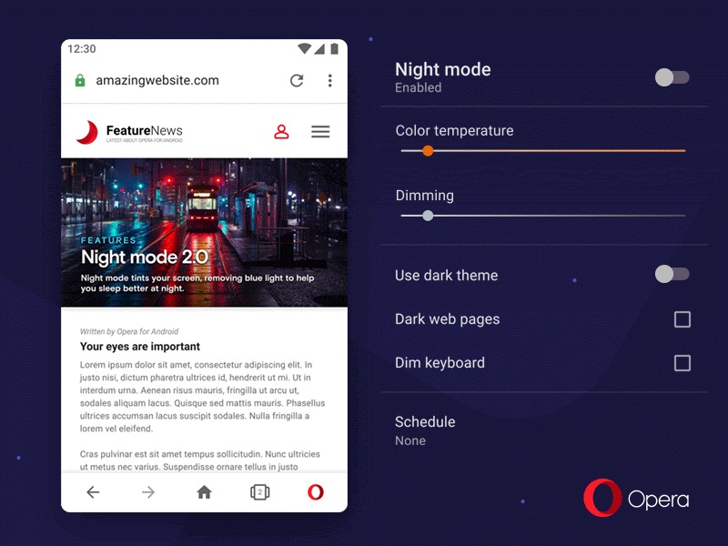 Modalità Scura Opera iOS