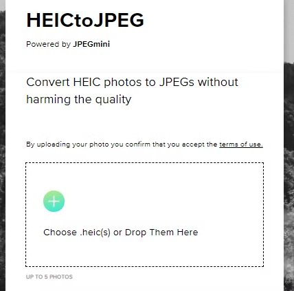 Usar Ferramentas Online (HEICtoJPG.com) - Abrir arquivos HEIC no Windows 11
