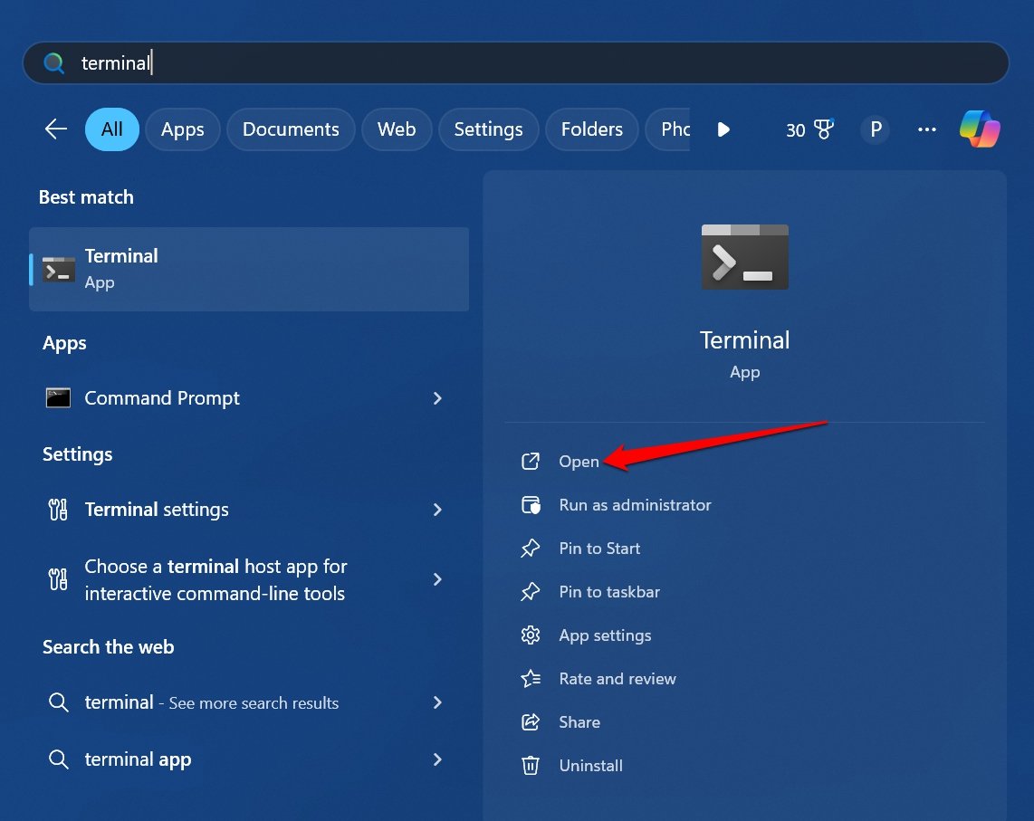 Windows 11でターミナルを起動