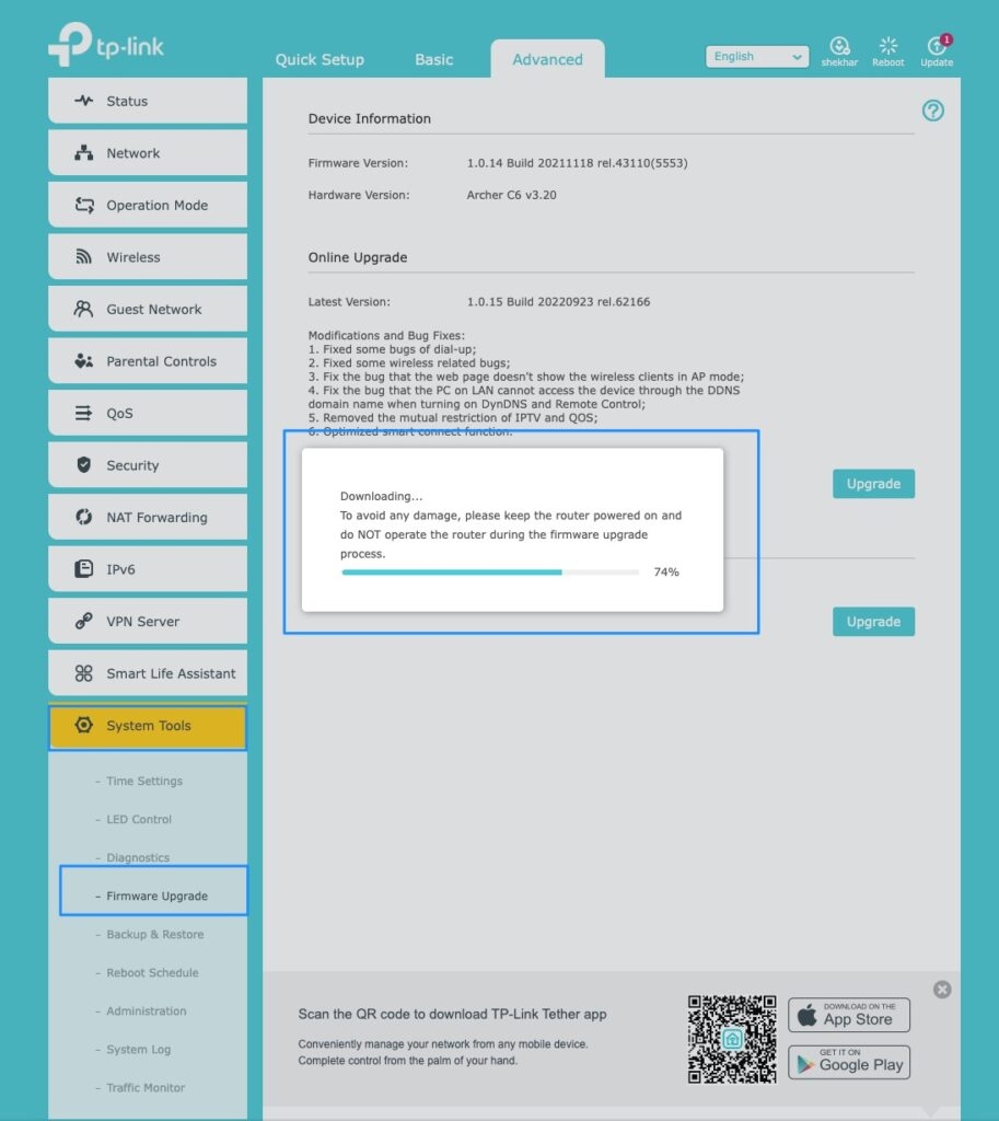 Mise à jour du firmware du routeur - Ce réseau bloque le trafic DNS chiffré
