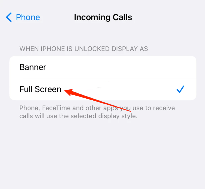 настройки вызова на весь экран iphone