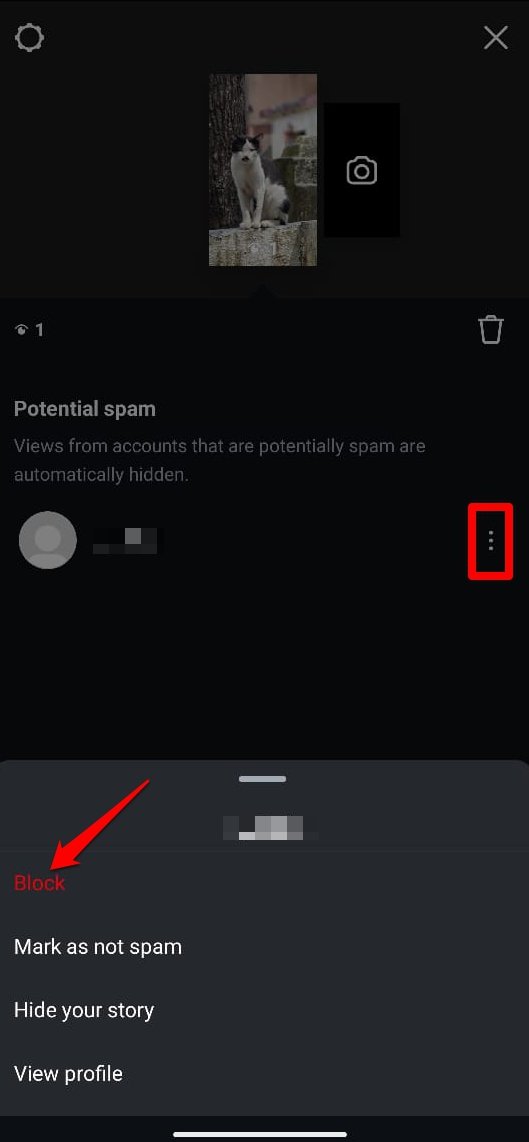 заблокировать аккаунт в истории Instagram