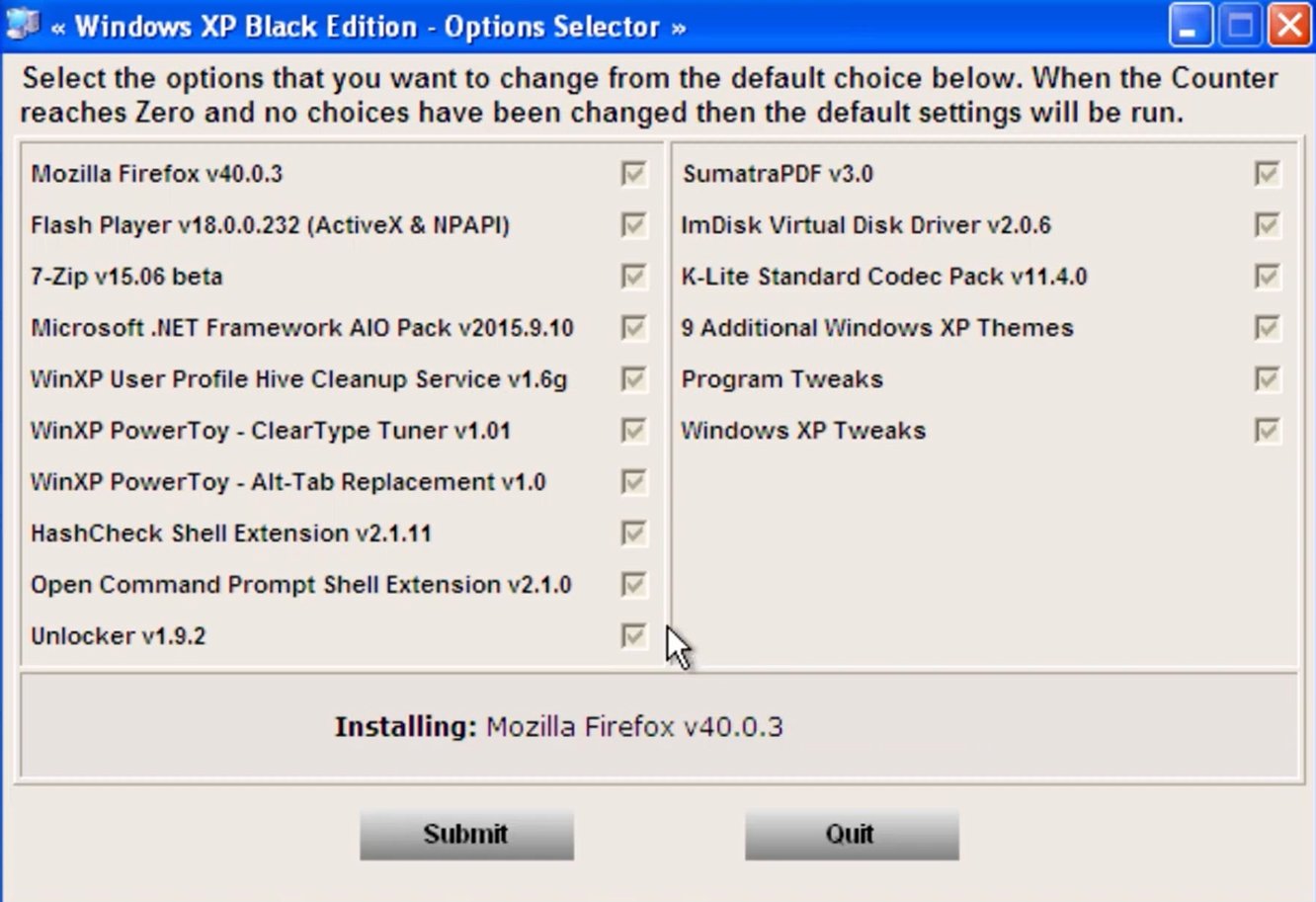 personalizar Windows XP black