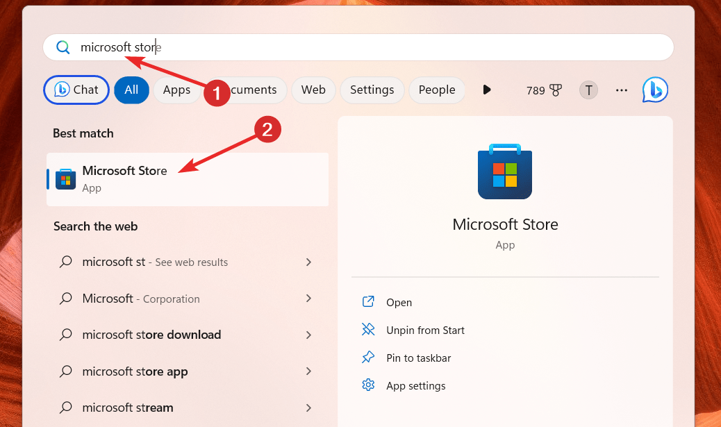 buscar Microsoft Store