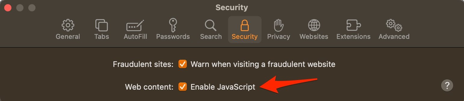 Abilita JavaScript Safari Mac