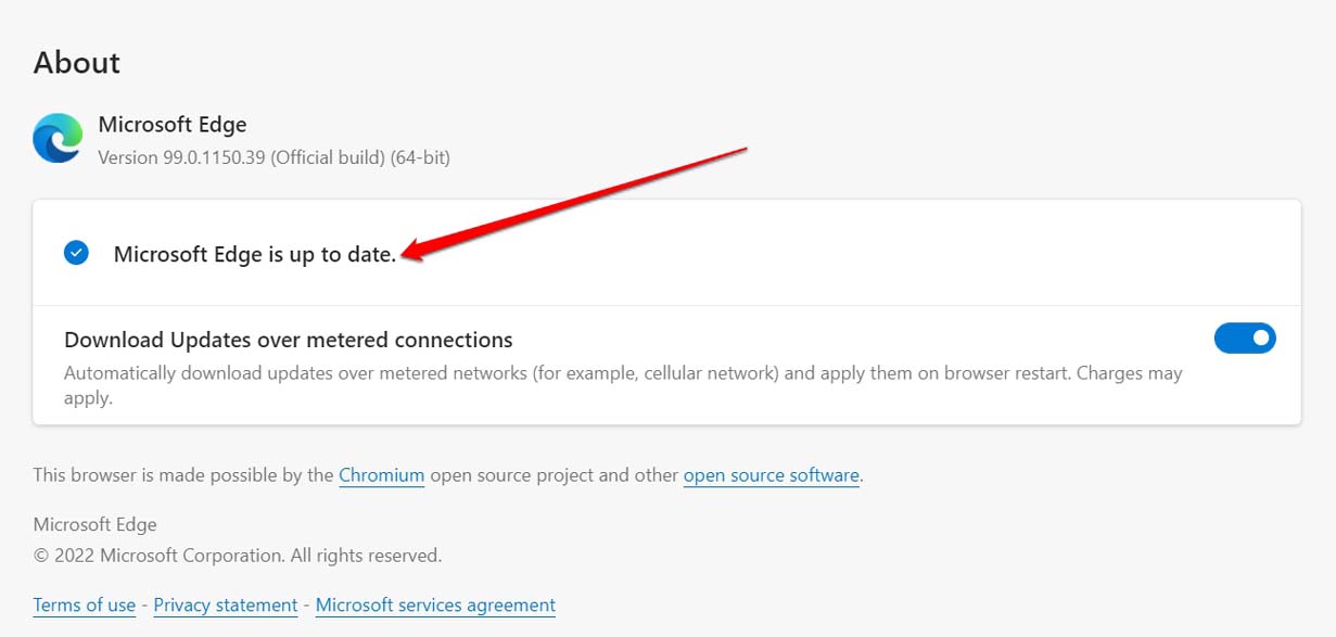 Microsoft Edge-Browser aktualisieren