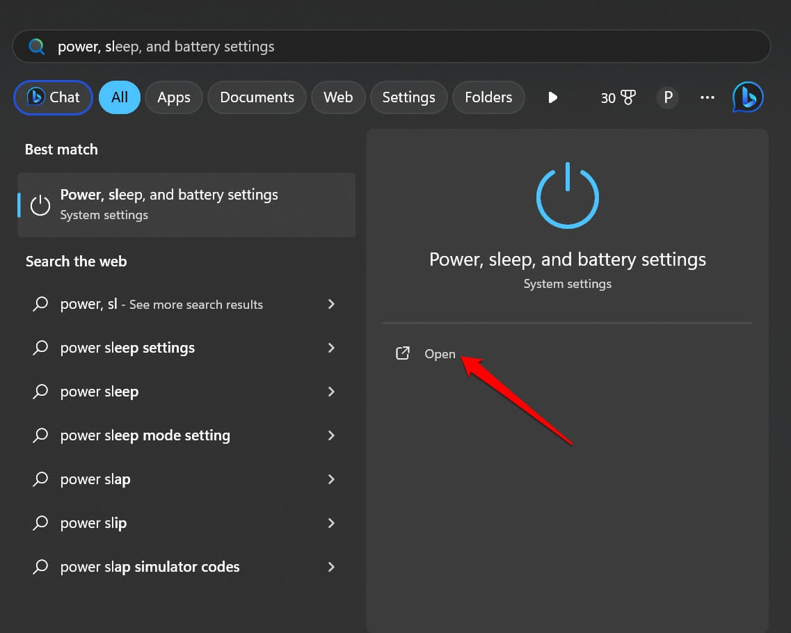 impostazioni di sospensione Windows 11