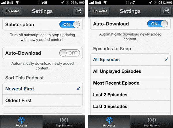 Automatisches Löschen von Episoden in der iOS Podcasts-App