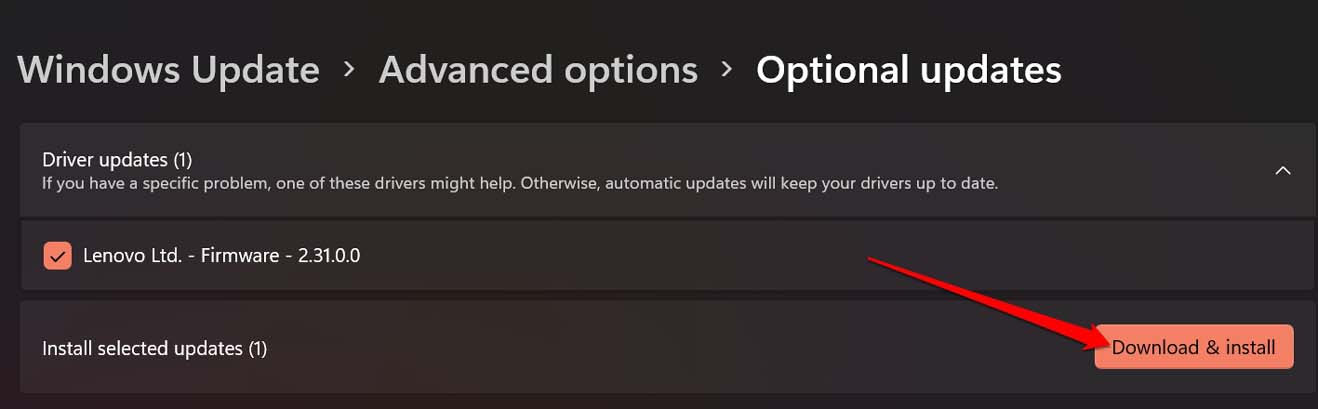 instalar atualizações opcionais