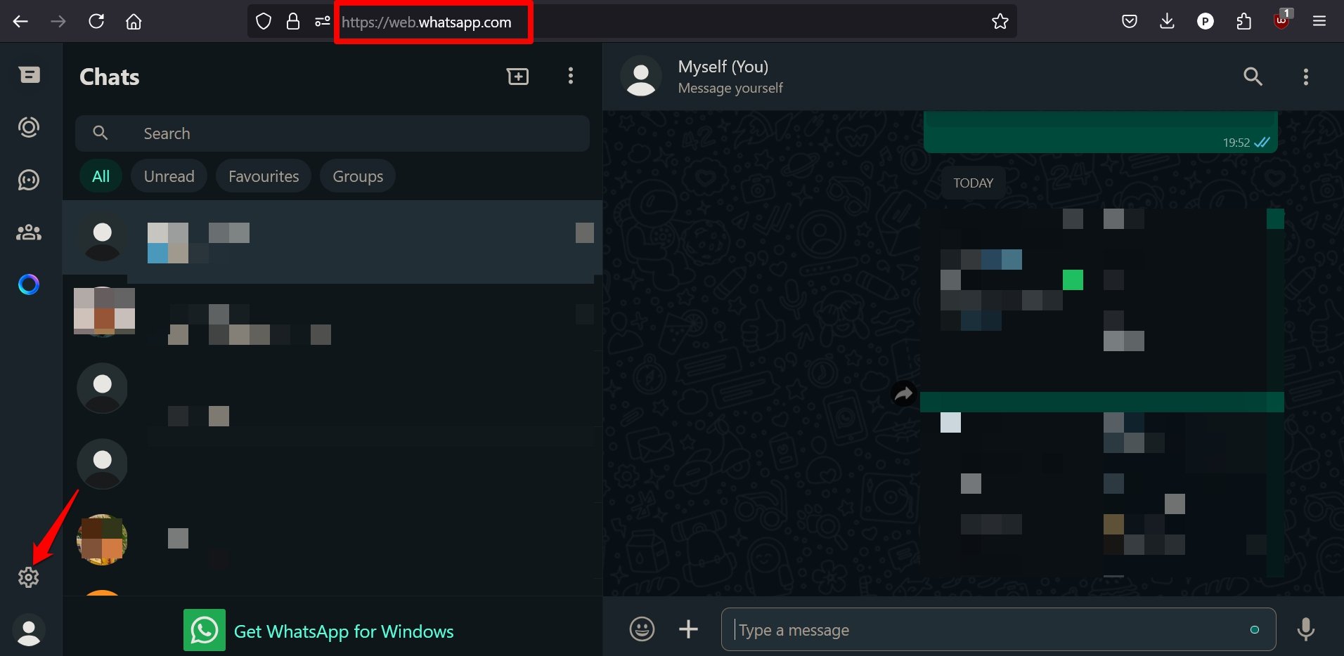impostazioni whatsapp web