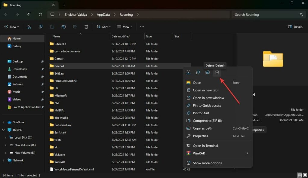 Eliminar datos de Discord - Error de activo inválido de Discord Sticker