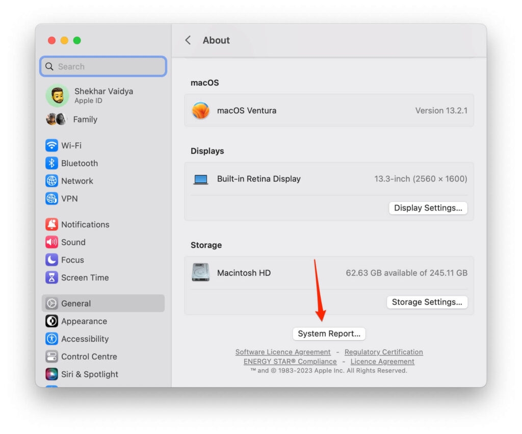 Informe del Sistema Mac