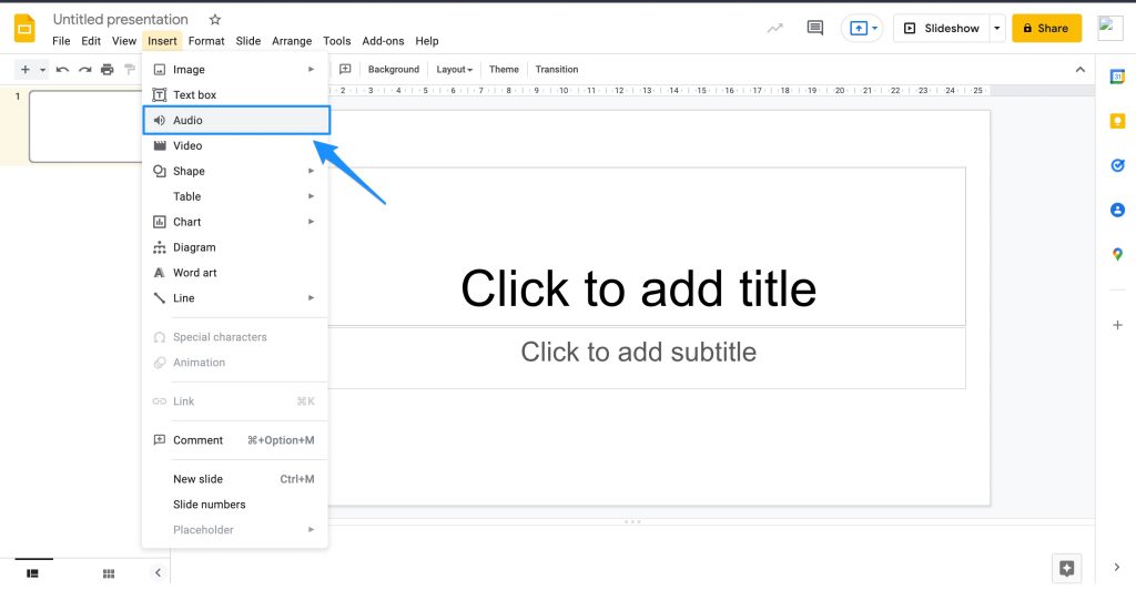 Agregar audio a Google Slides