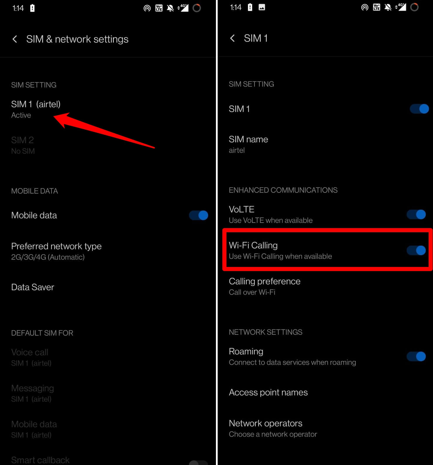 AndroidでWiFi通話を有効にする