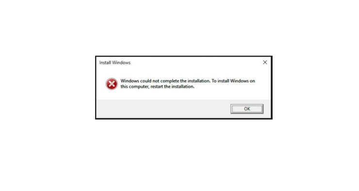 Windowsはインストールを完了できませんでした