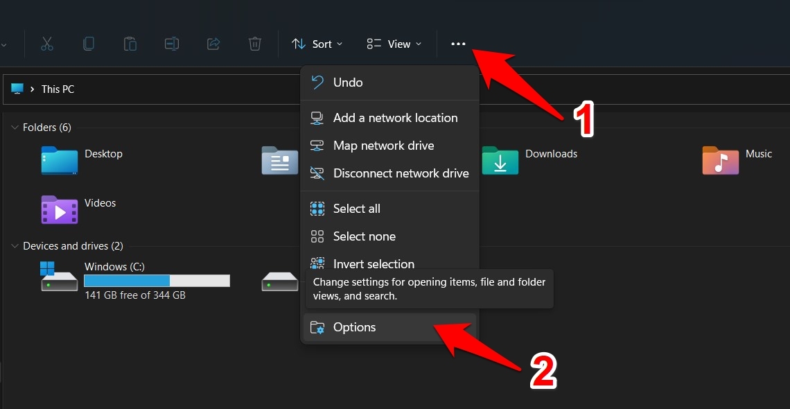 opzioni esplora file windows 11