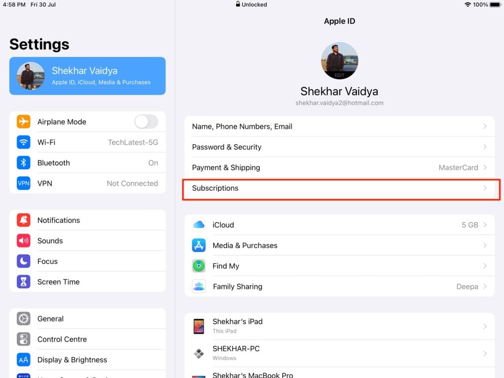 Apple Musicのサブスクリプションをキャンセル