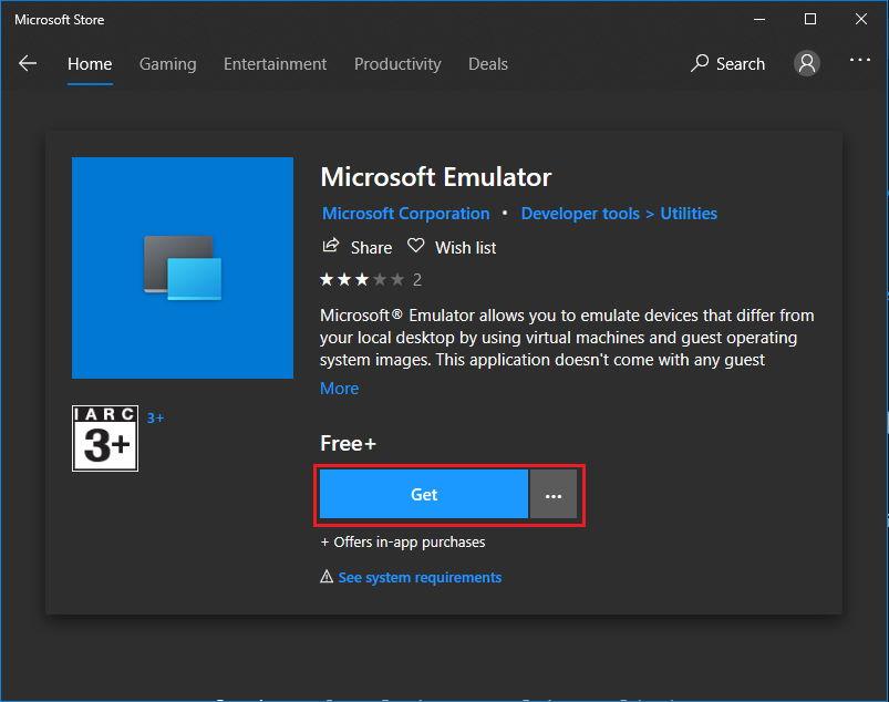 Microsoft 에뮬레이터