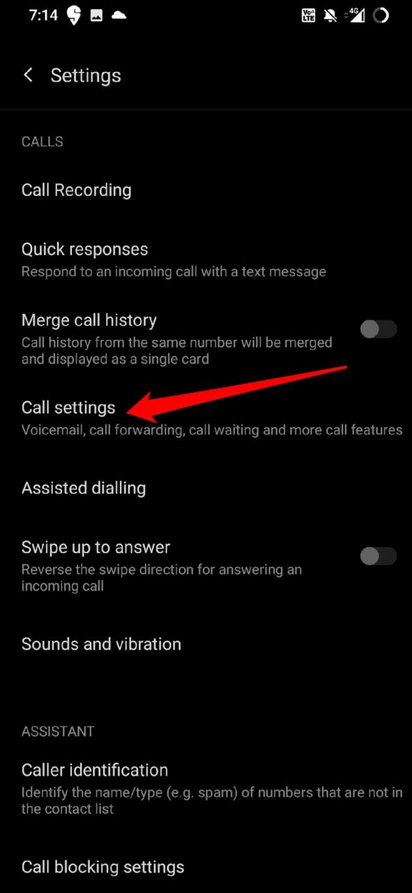 Anruf-Einstellungen in Android öffnen