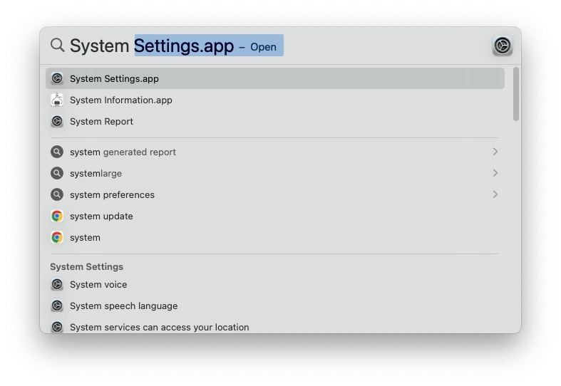 Spotlight-System Settings - MacBook Menu Bar Disappeared