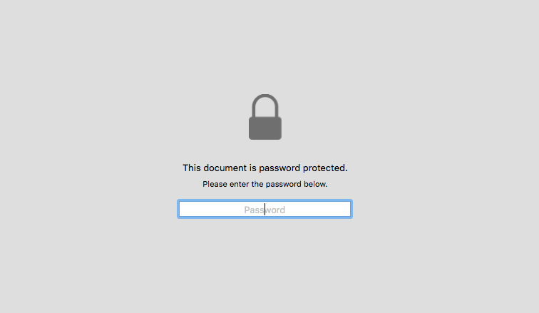 Vista previa de archivo PDF protegido por contraseña