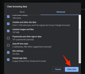 Effacer les données de navigation dans Google Chrome